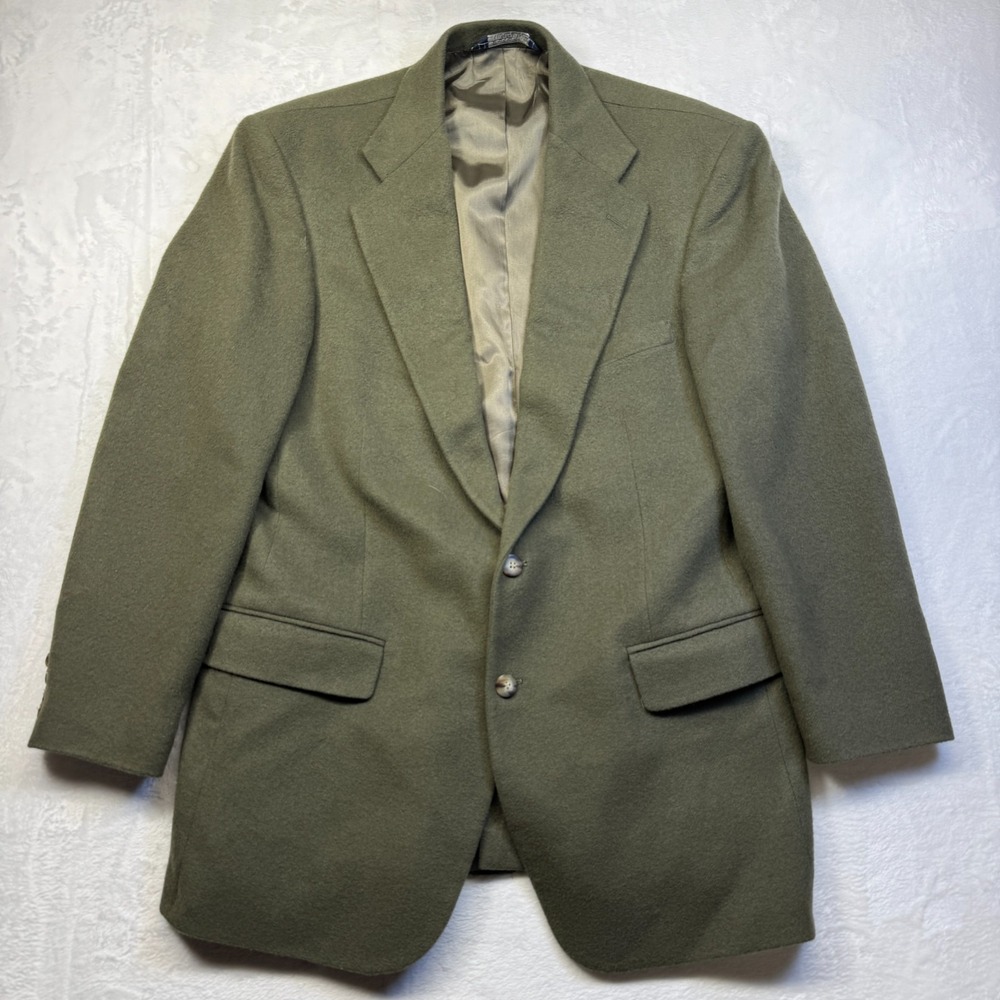 VTG Polo Ralph Lauren Camel Hair Green‎ Blazer Jacket USA Made See Pics WORN